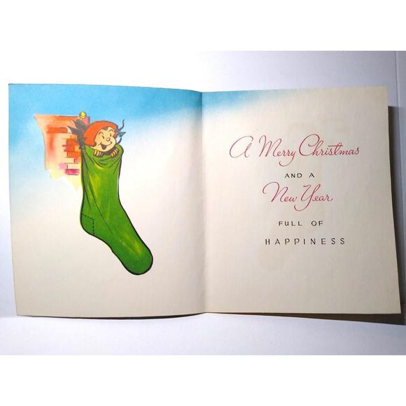 Myrtle Christmas Greeting Card Famous Comics 1951 King Features Dudley Fisher - Picture 3 of 5